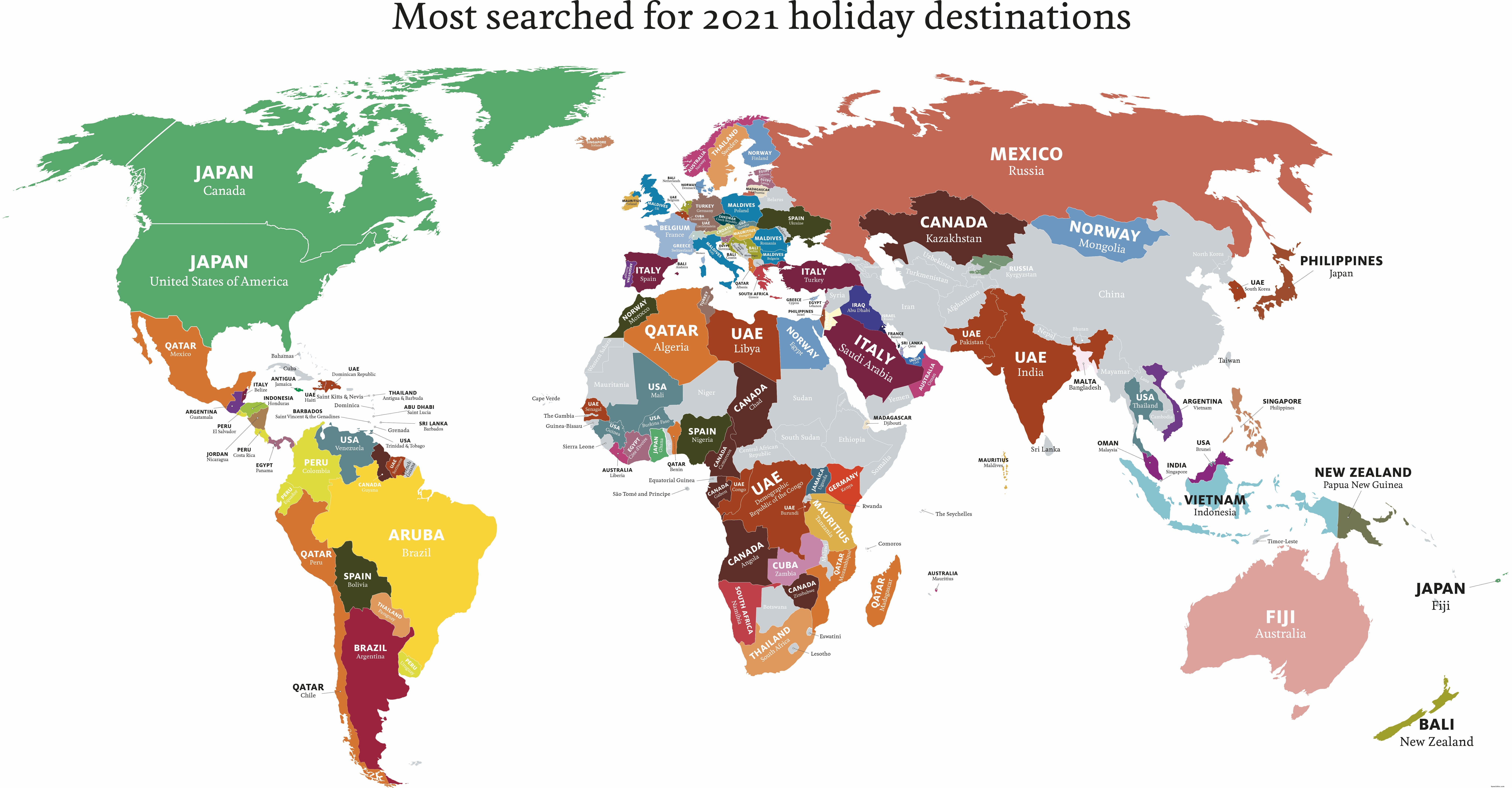 2021年に旅行を計画している人は世界のどこにいるのか?
