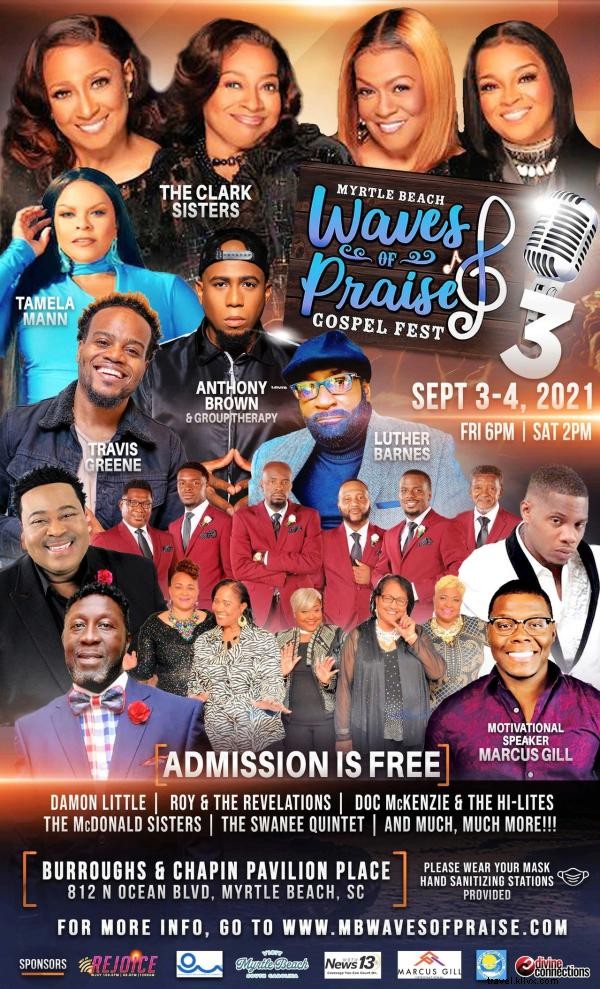 サウスカロライナ州マートルビーチで開催される無料ゴスペルフェスティバル「Waves of Praise」