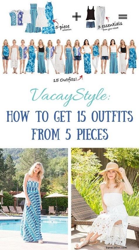 VacayStyleが提案する、5枚の服で15コーデを作る方法