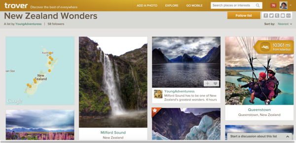 Trover – まだ私の理想的な旅行アイデアジェネレーター