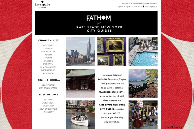 新着！Kate Spade New York City ガイド「Fathom」